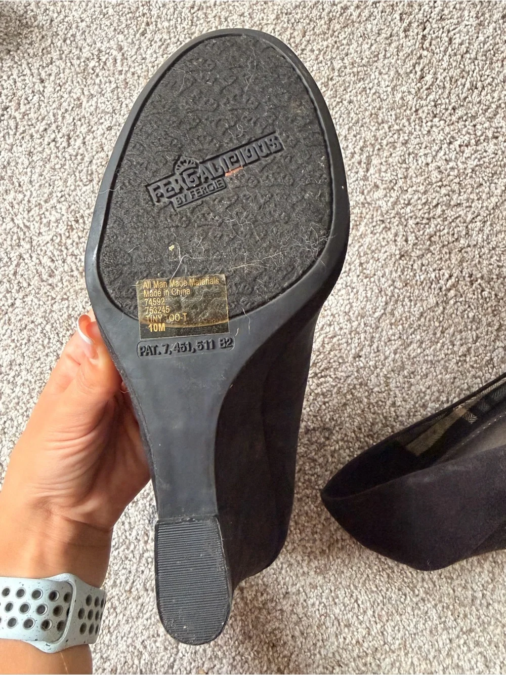 Fergalicious Black Suede Wedge Pumps - Women